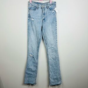 Old Navy NWT Extra High Rise Kicker Boot Cut Light Blue Flare Jeans Size 4 Tall